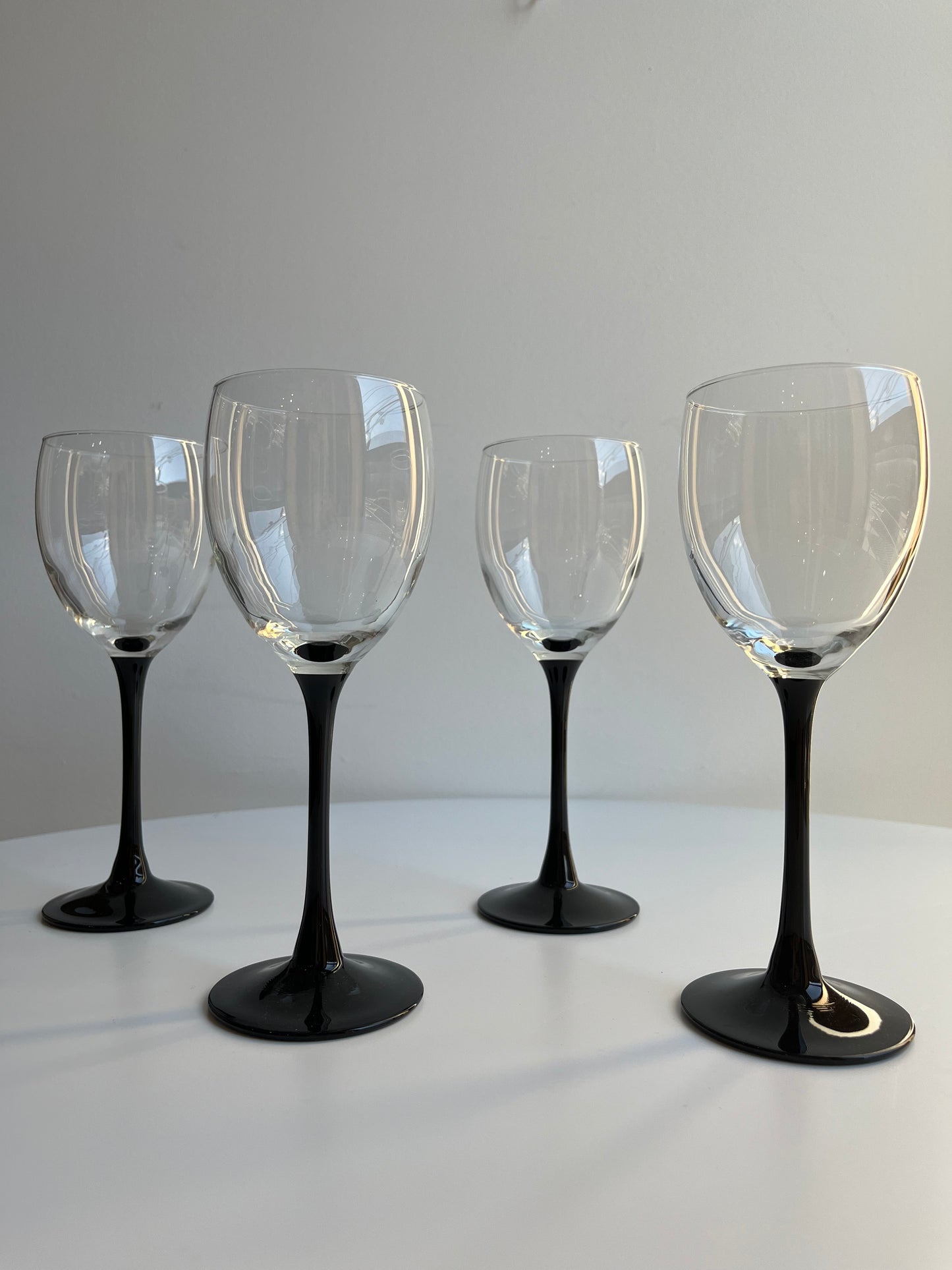 Black Stem Wine Glasses