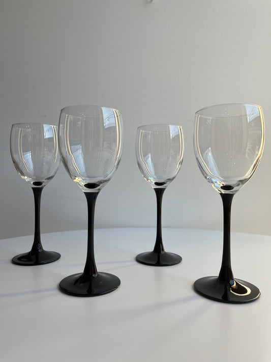 Black Stem Wine Glasses
