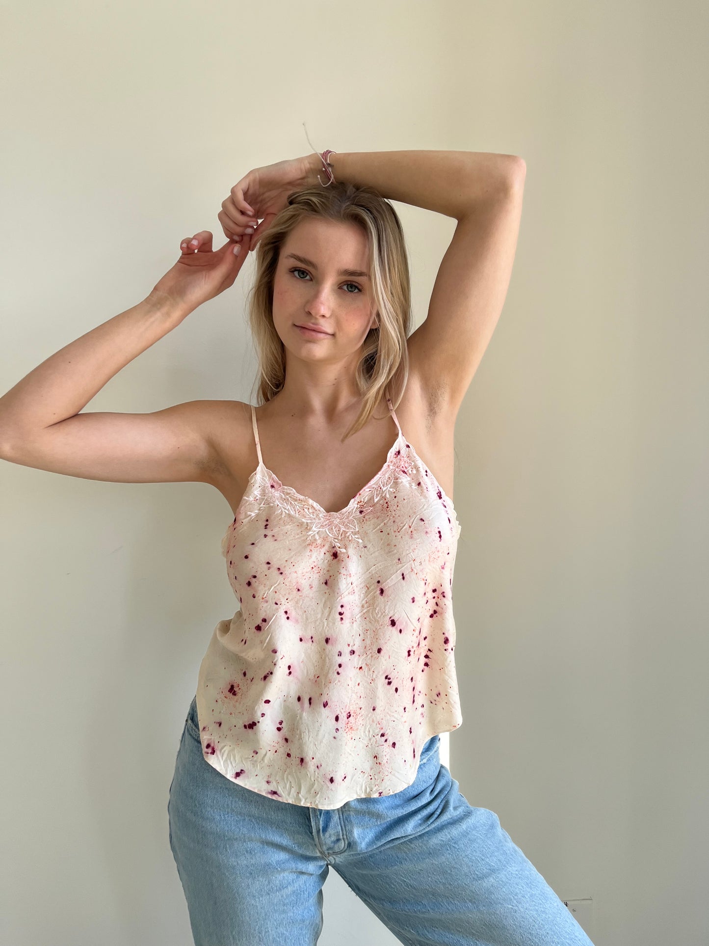 Pink & Yellow Lace Cami