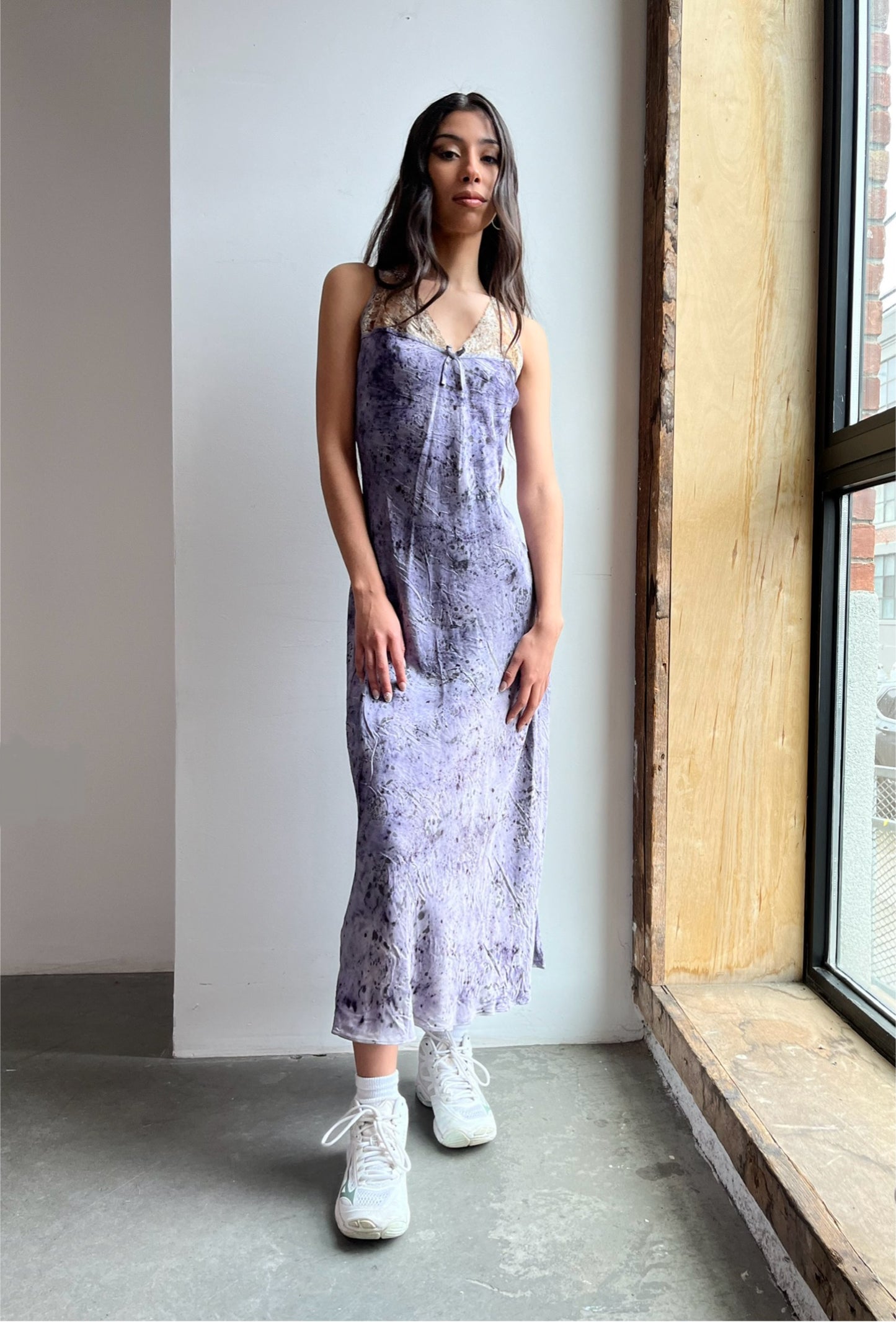 Purple Lace Maxi Dress