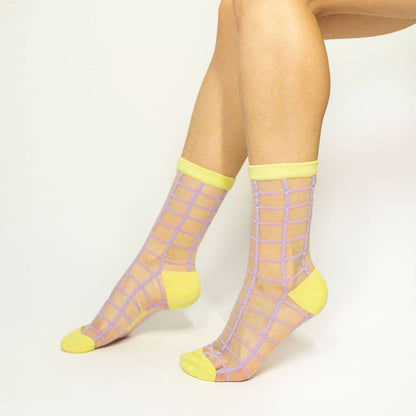 Pastel Grid Socks