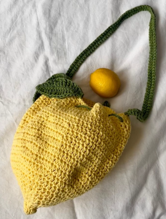 Lemon Crochet Tote